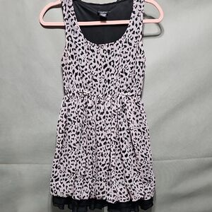 Rue21 Pink and Black Leopard-Print Tank Dress